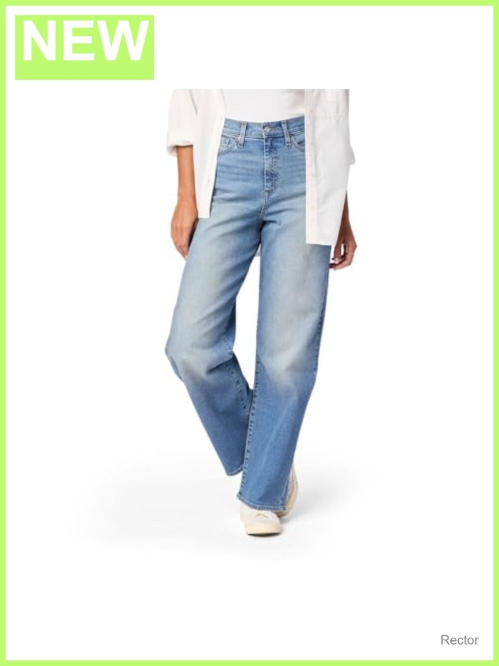 High Rise Loose Straight Stretch Denim Jeans Heritage Fit